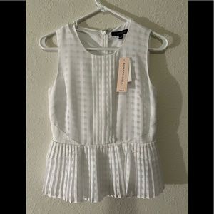 Banana republic white peplum top in gingham plaid